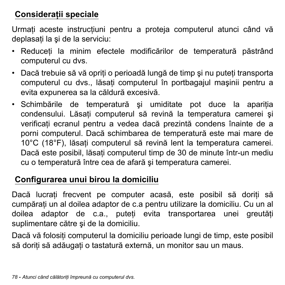 Consideraţii speciale, Configurarea unui birou la domiciliu | Acer Aspire M3-581TG User Manual | Page 2198 / 3478