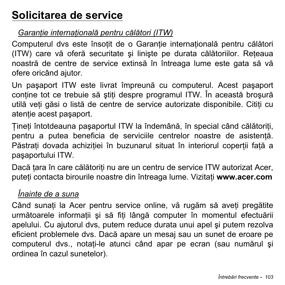 Solicitarea de service | Acer Aspire M3-581TG User Manual | Page 2223 / 3478