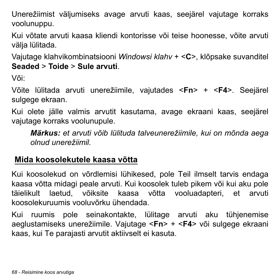 Mida koosolekutele kaasa võtta | Acer Aspire M3-581TG User Manual | Page 2436 / 3478