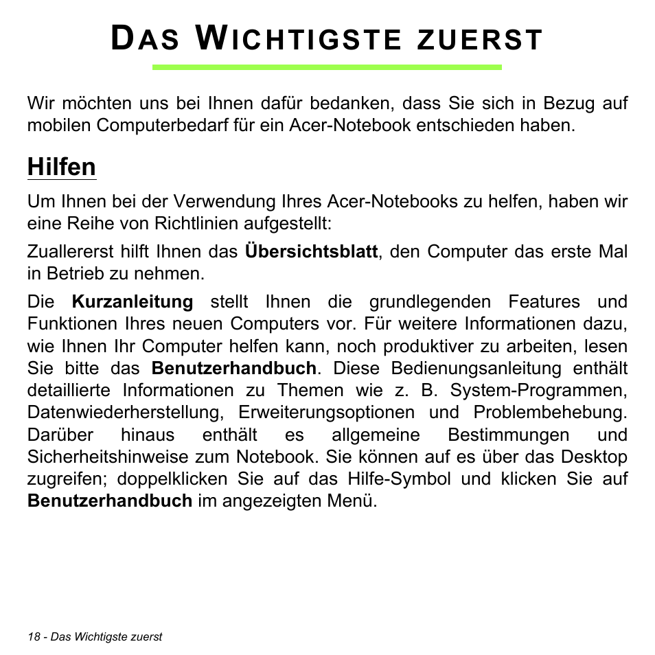 Das wichtigste zuerst, Hilfen | Acer Aspire M3-581TG User Manual | Page 250 / 3478