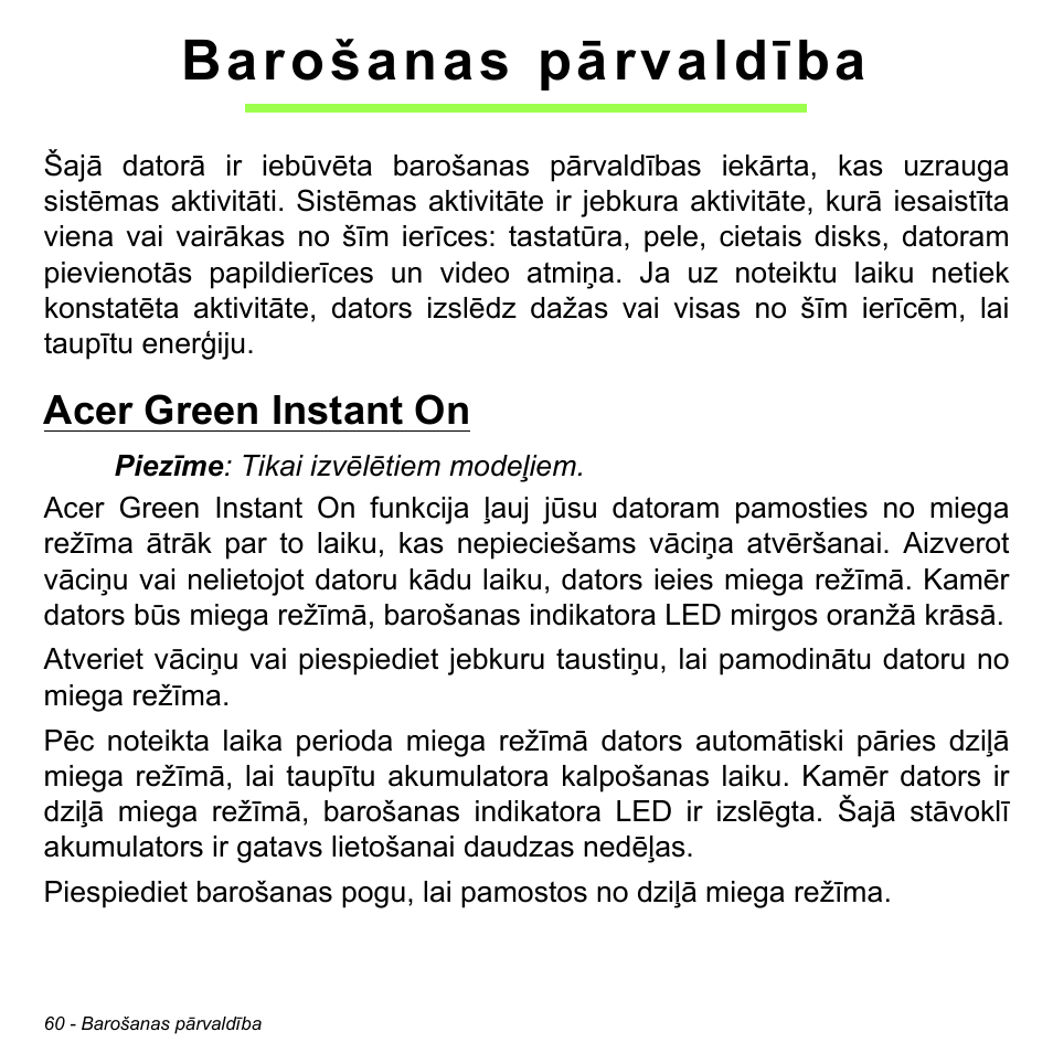 Barošanas pārvaldība, Acer green instant on | Acer Aspire M3-581TG User Manual | Page 2538 / 3478