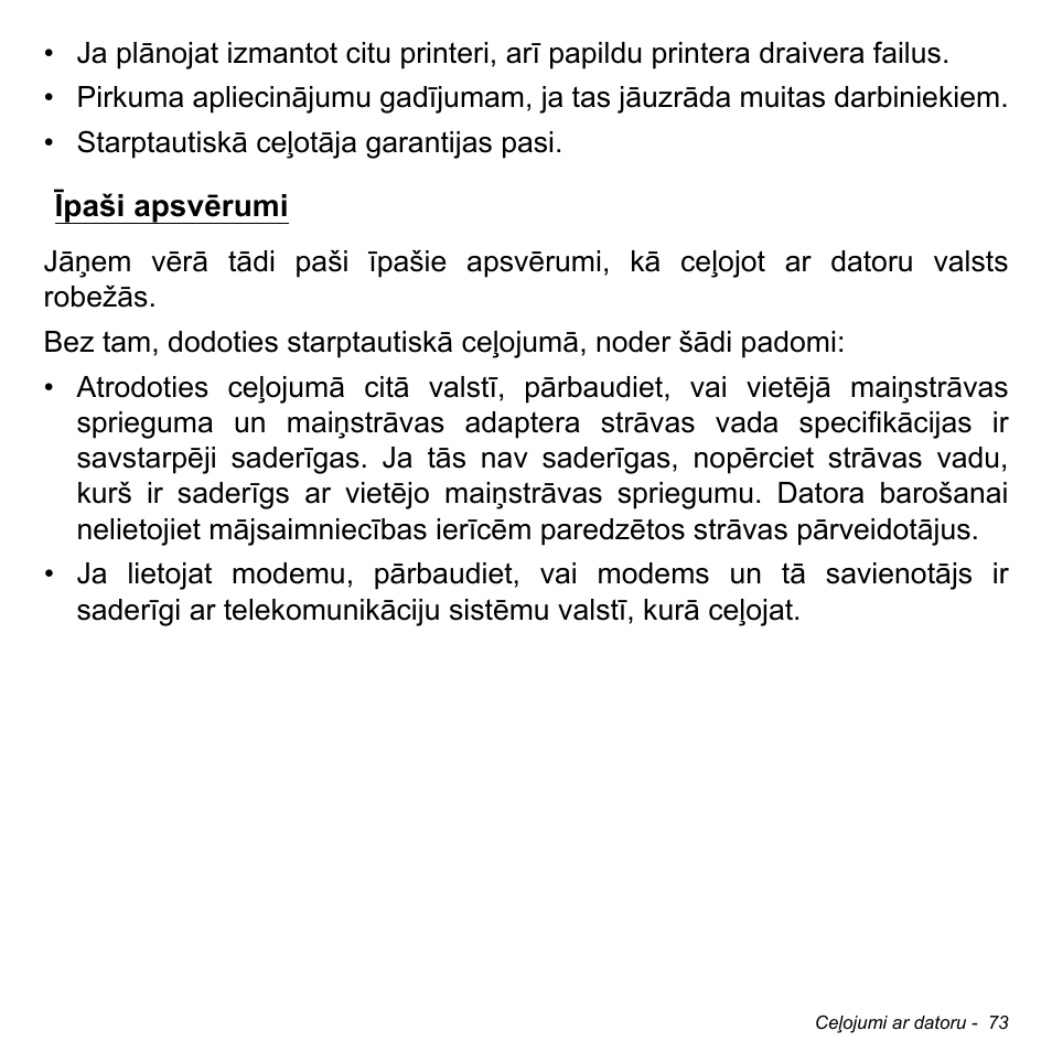 Īpaši apsvērumi | Acer Aspire M3-581TG User Manual | Page 2551 / 3478