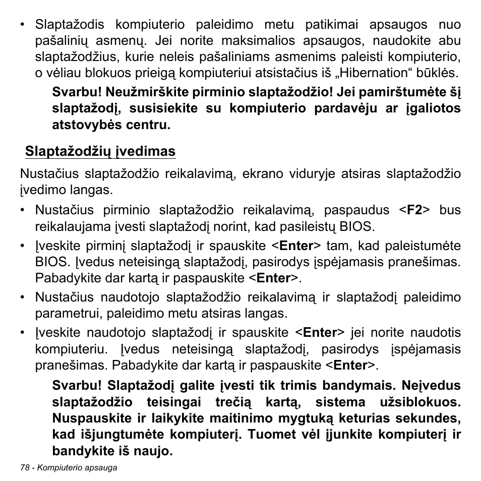 Slaptažodžių įvedimas | Acer Aspire M3-581TG User Manual | Page 2668 / 3478