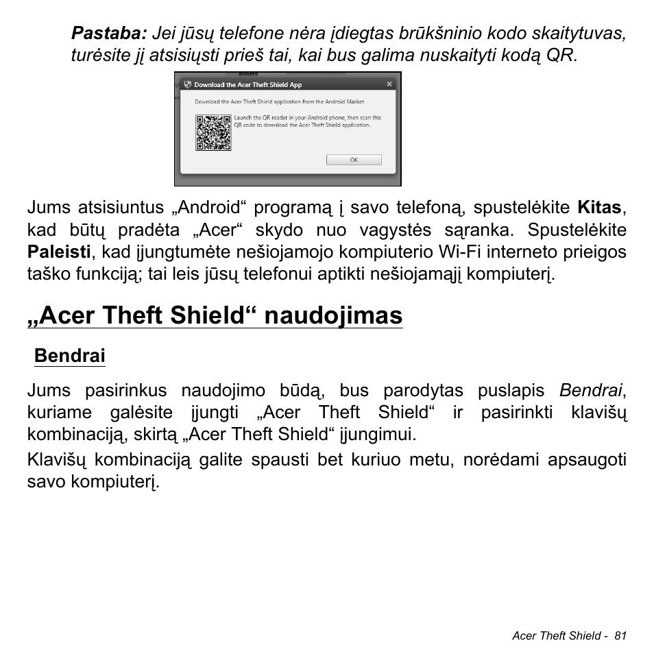 Acer theft shield“ naudojimas, Bendrai | Acer Aspire M3-581TG User Manual | Page 2671 / 3478