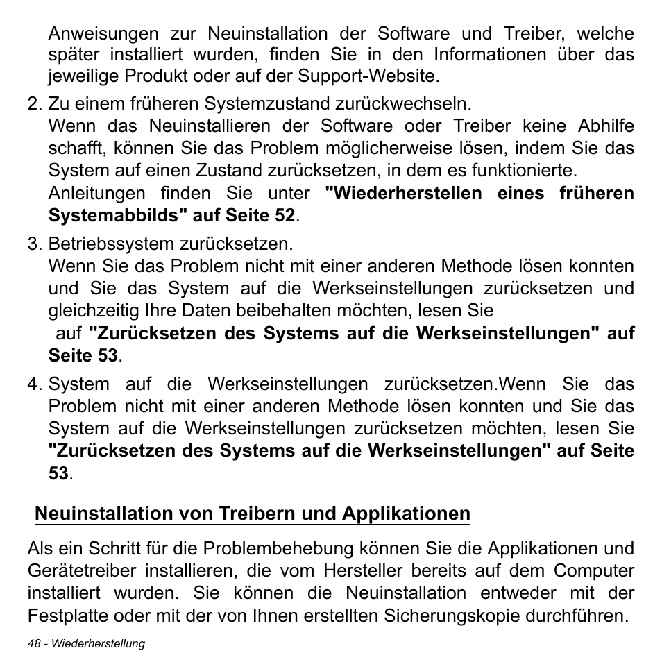 Neuinstallation von treibern und applikationen | Acer Aspire M3-581TG User Manual | Page 280 / 3478