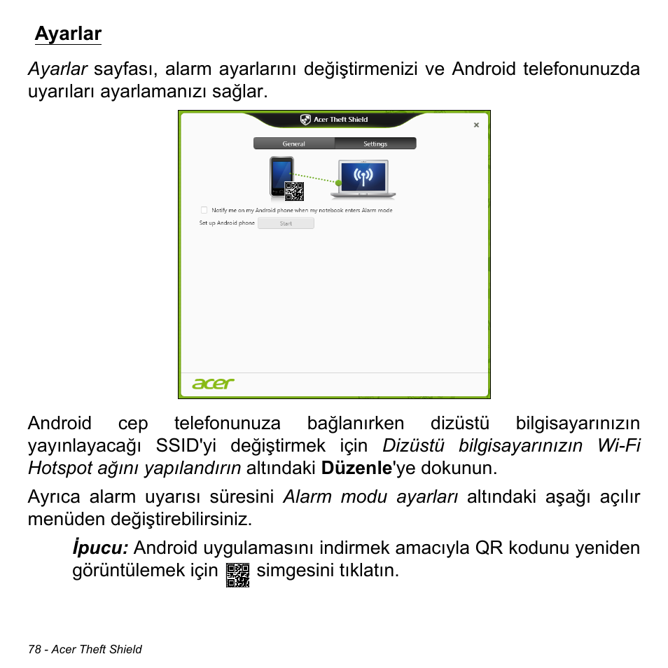 Ayarlar | Acer Aspire M3-581TG User Manual | Page 2914 / 3478
