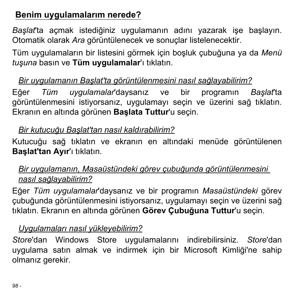 Benim uygulamalarım nerede | Acer Aspire M3-581TG User Manual | Page 2934 / 3478