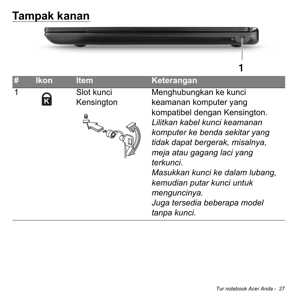 Tampak kanan | Acer Aspire M3-581TG User Manual | Page 3277 / 3478