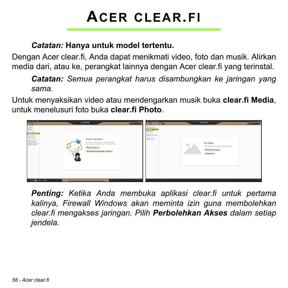 Acer clear.fi, Clear | Acer Aspire M3-581TG User Manual | Page 3308 / 3478