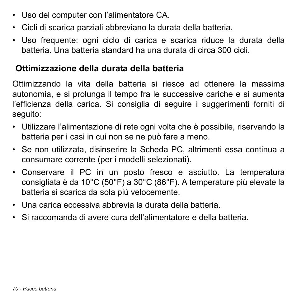Ottimizzazione della durata della batteria | Acer Aspire M3-581TG User Manual | Page 428 / 3478