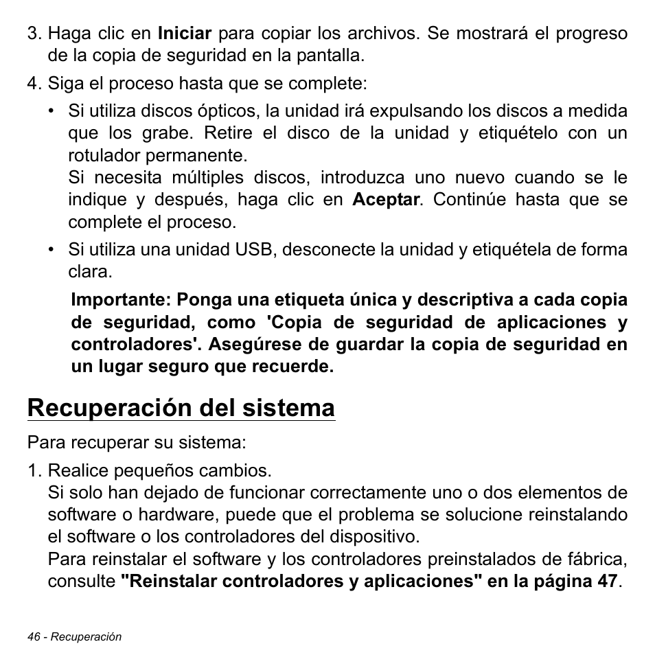Recuperación del sistema | Acer Aspire M3-581TG User Manual | Page 524 / 3478