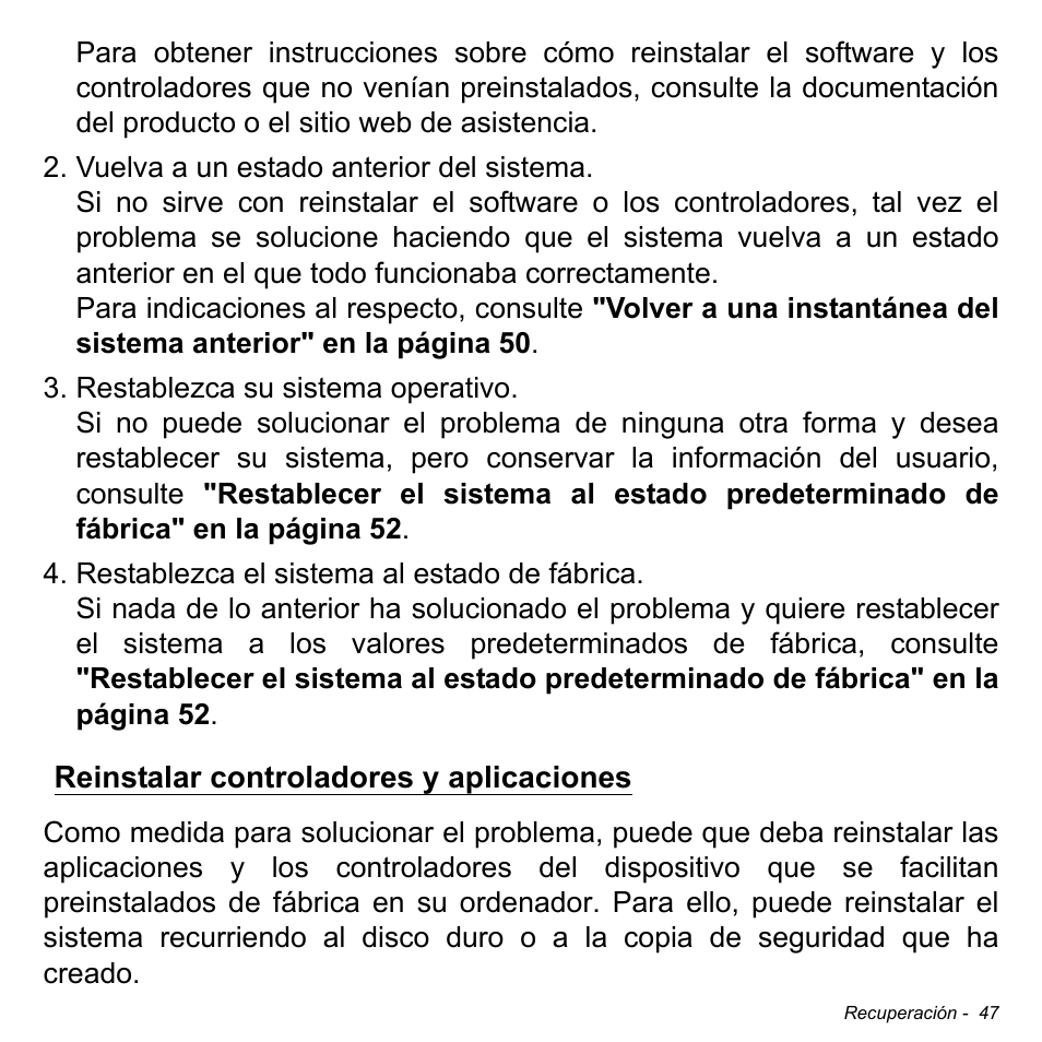 Reinstalar controladores y aplicaciones | Acer Aspire M3-581TG User Manual | Page 525 / 3478