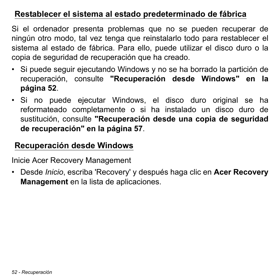 Recuperación desde windows | Acer Aspire M3-581TG User Manual | Page 530 / 3478
