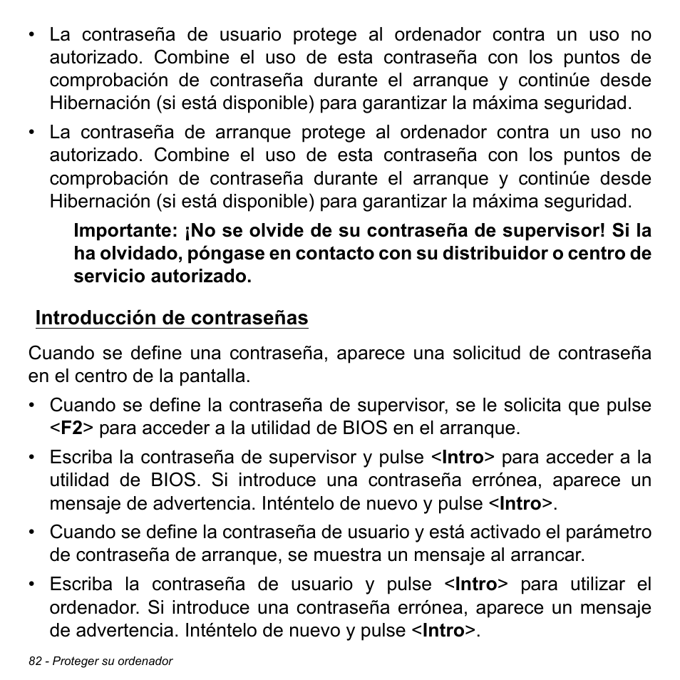 Introducción de contraseñas | Acer Aspire M3-581TG User Manual | Page 560 / 3478