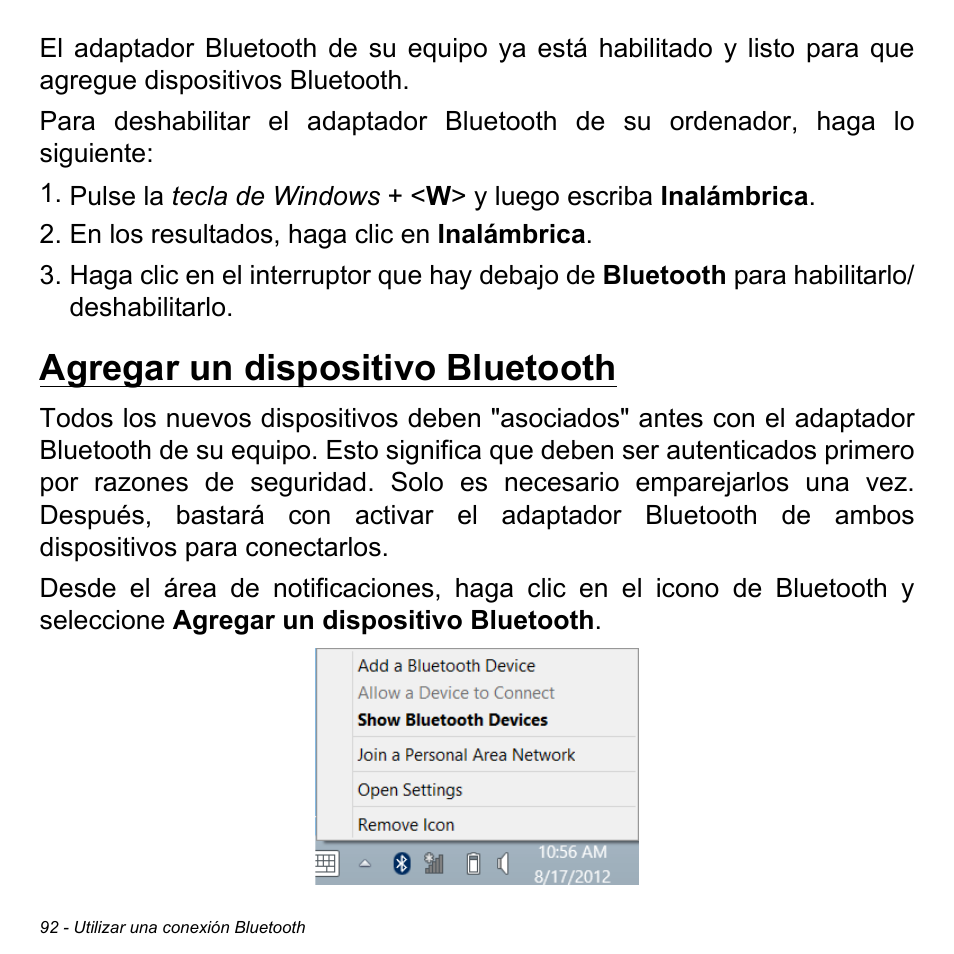 Agregar un dispositivo bluetooth | Acer Aspire M3-581TG User Manual | Page 570 / 3478