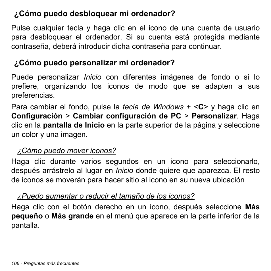Cómo puedo desbloquear mi ordenador, Cómo puedo personalizar mi ordenador | Acer Aspire M3-581TG User Manual | Page 584 / 3478
