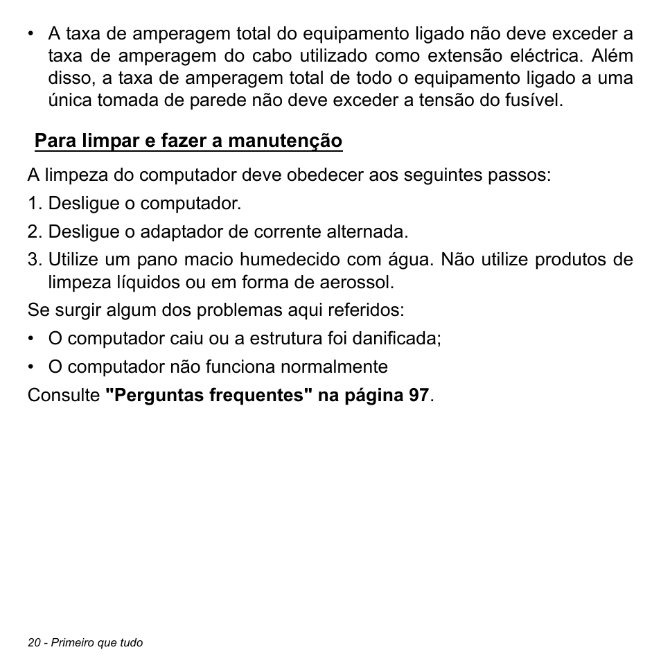 Para limpar e fazer a manutenção | Acer Aspire M3-581TG User Manual | Page 620 / 3478