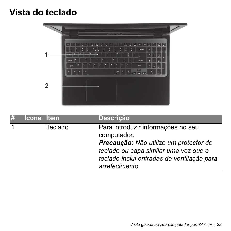 Vista do teclado | Acer Aspire M3-581TG User Manual | Page 623 / 3478