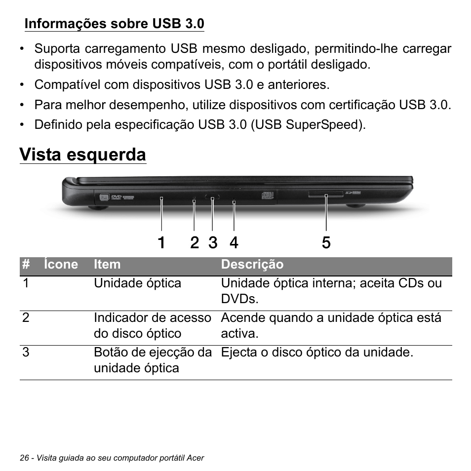 Informações sobre usb 3.0, Vista esquerda | Acer Aspire M3-581TG User Manual | Page 626 / 3478
