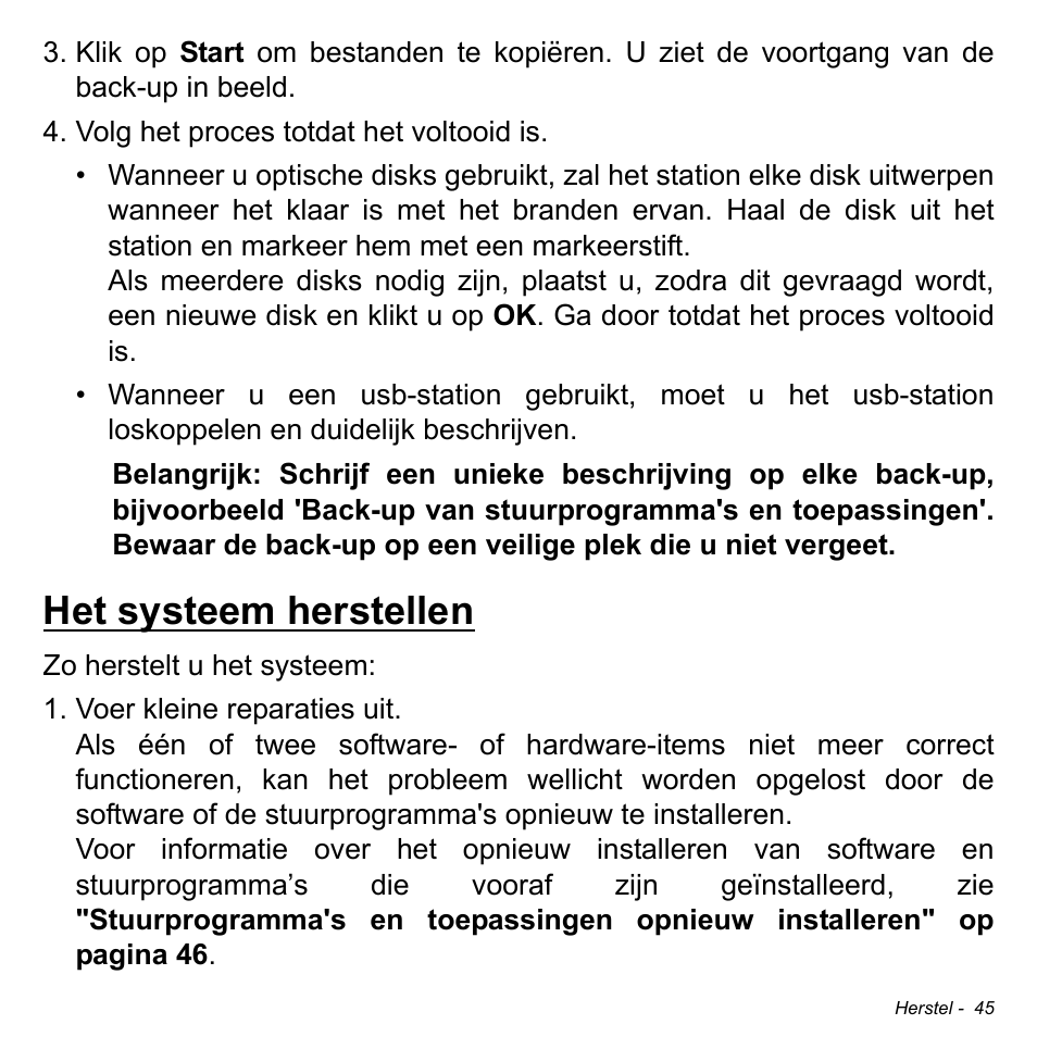 Het systeem herstellen | Acer Aspire M3-581TG User Manual | Page 765 / 3478