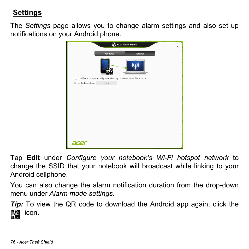 Settings | Acer Aspire M3-581TG User Manual | Page 78 / 3478