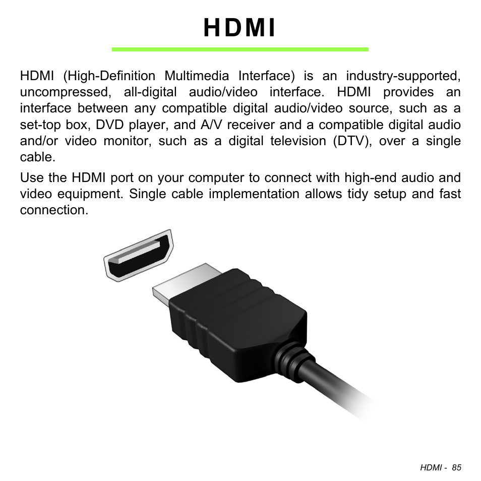Hdmi | Acer Aspire M3-581TG User Manual | Page 87 / 3478