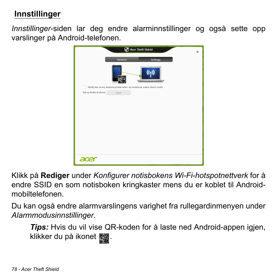 Innstillinger | Acer Aspire M3-581TG User Manual | Page 918 / 3478