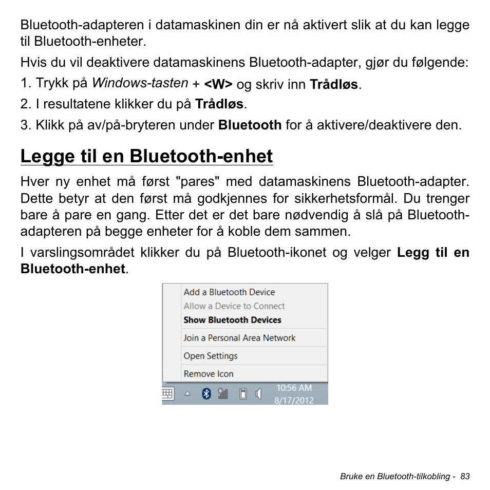 Legge til en bluetooth-enhet | Acer Aspire M3-581TG User Manual | Page 923 / 3478