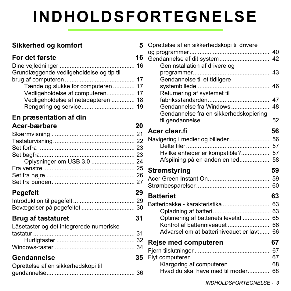 Indholdsfortegnelse | Acer Aspire M3-581TG User Manual | Page 953 / 3478