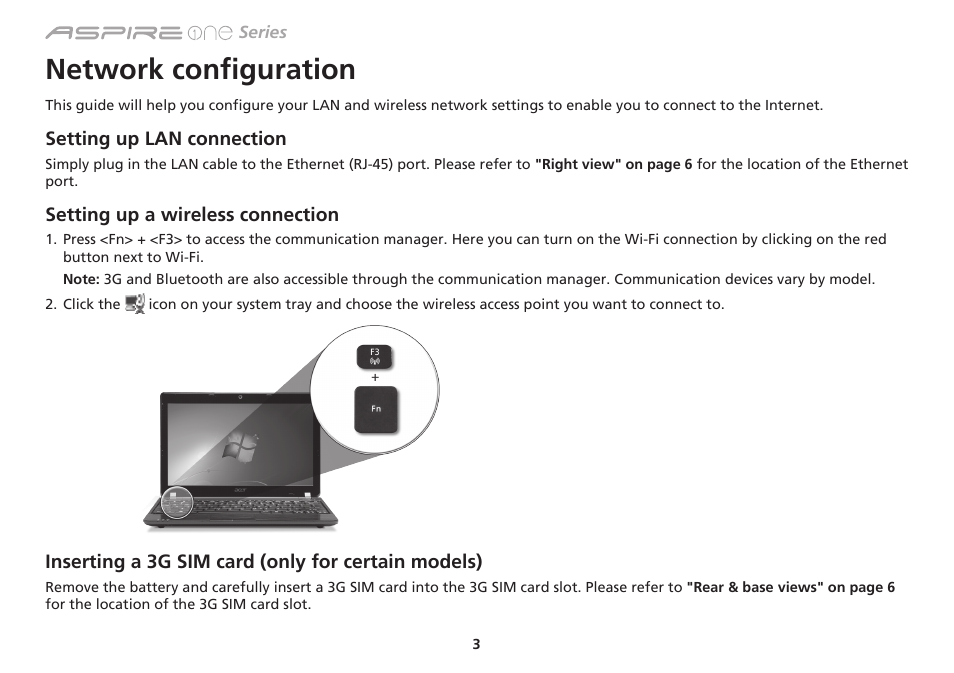 Network configuration | Acer Aspire 1551 User Manual | Page 10 / 374