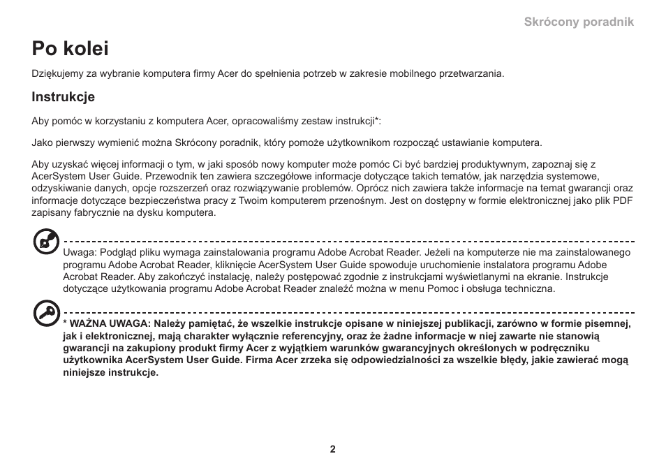 Po kolei, Instrukcje | Acer Aspire 1551 User Manual | Page 153 / 374