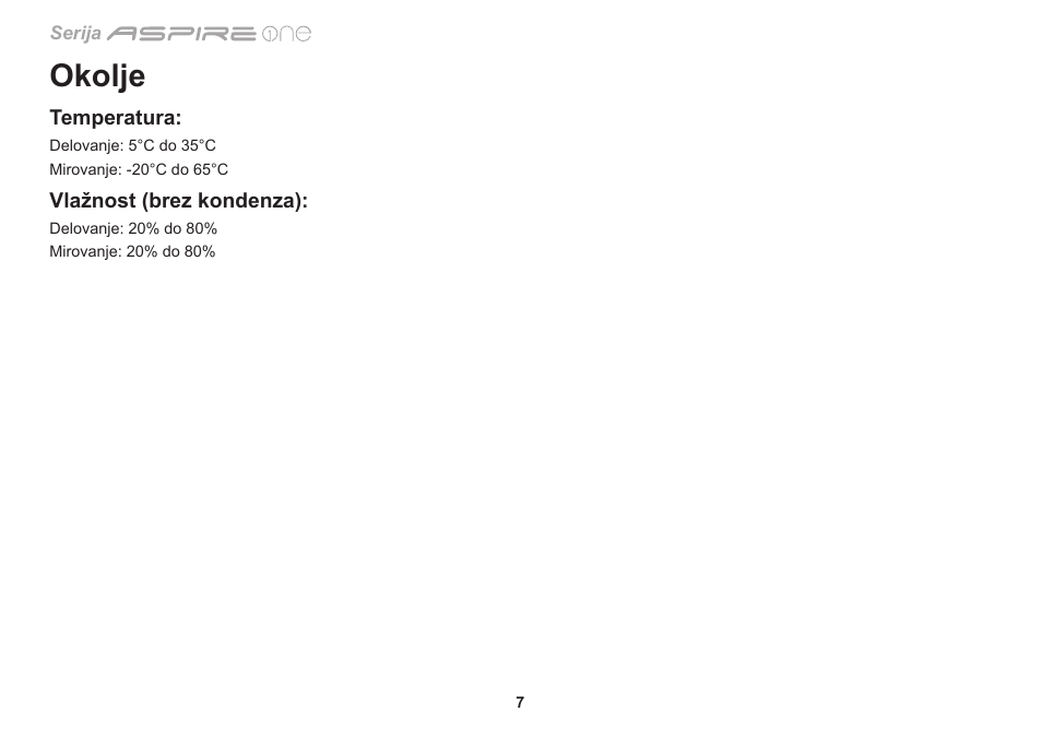 Okolje | Acer Aspire 1551 User Manual | Page 206 / 374