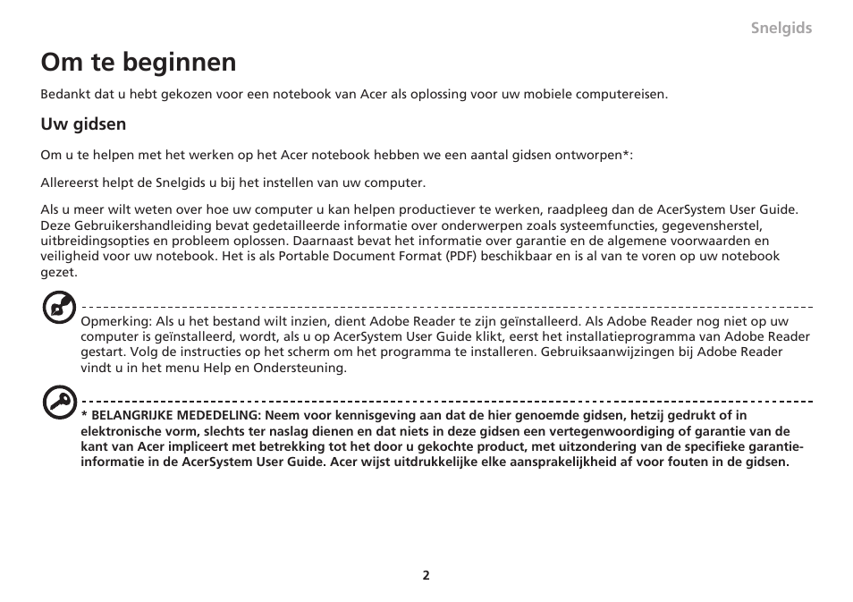 Om te beginnen | Acer Aspire 1551 User Manual | Page 81 / 374