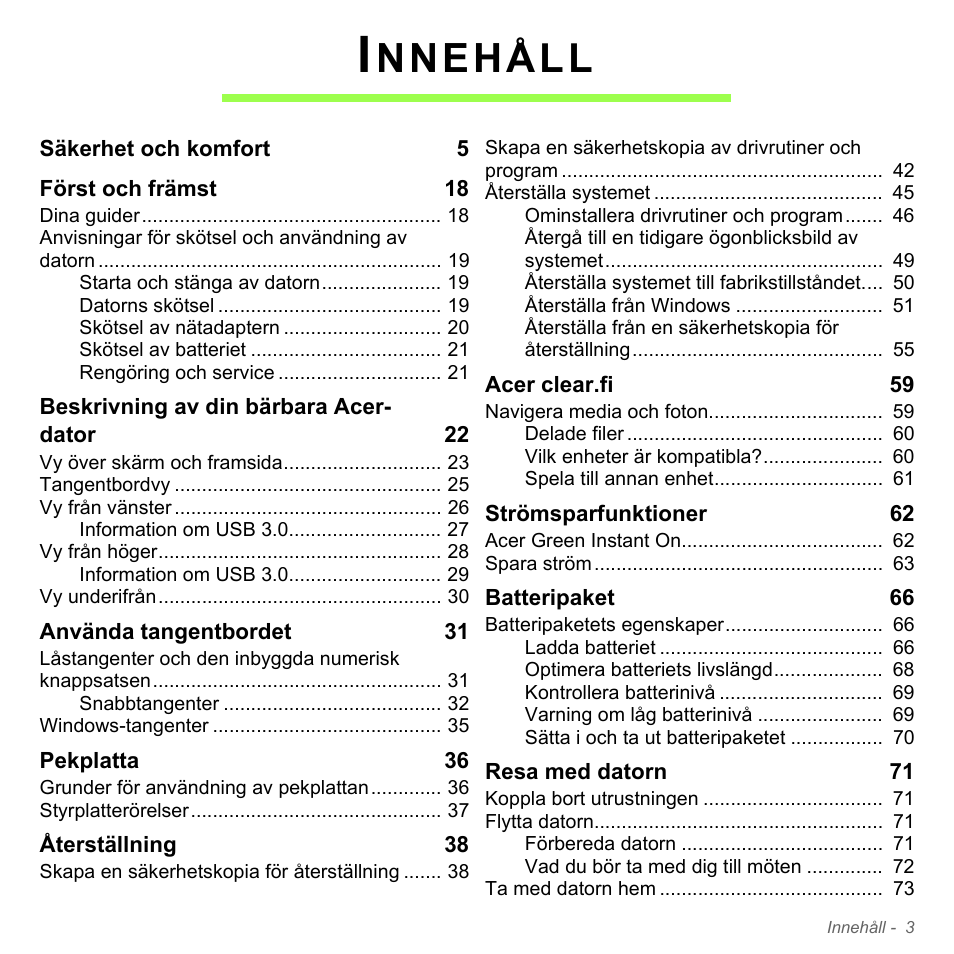 Nnehåll | Acer Aspire V5-551G User Manual | Page 1097 / 3584