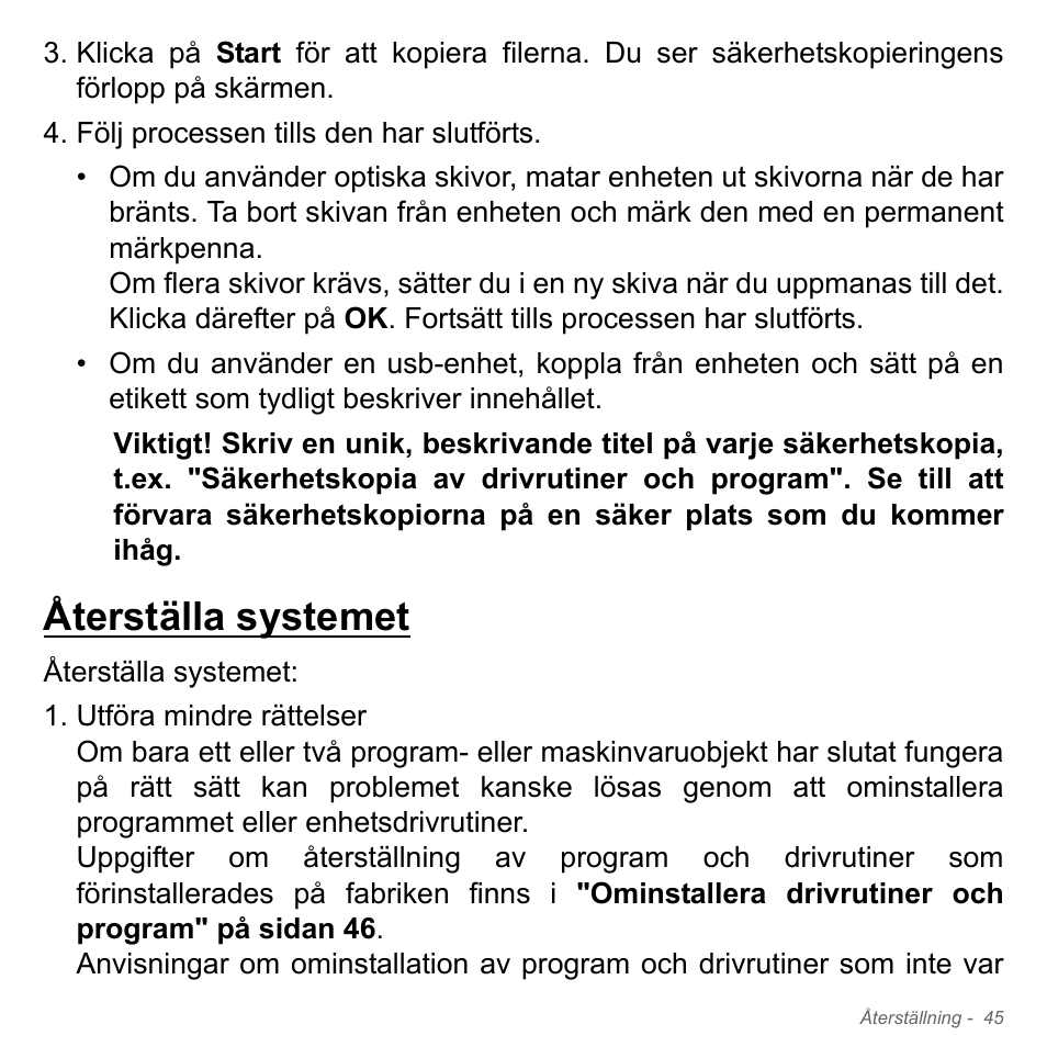 Återställa systemet | Acer Aspire V5-551G User Manual | Page 1139 / 3584