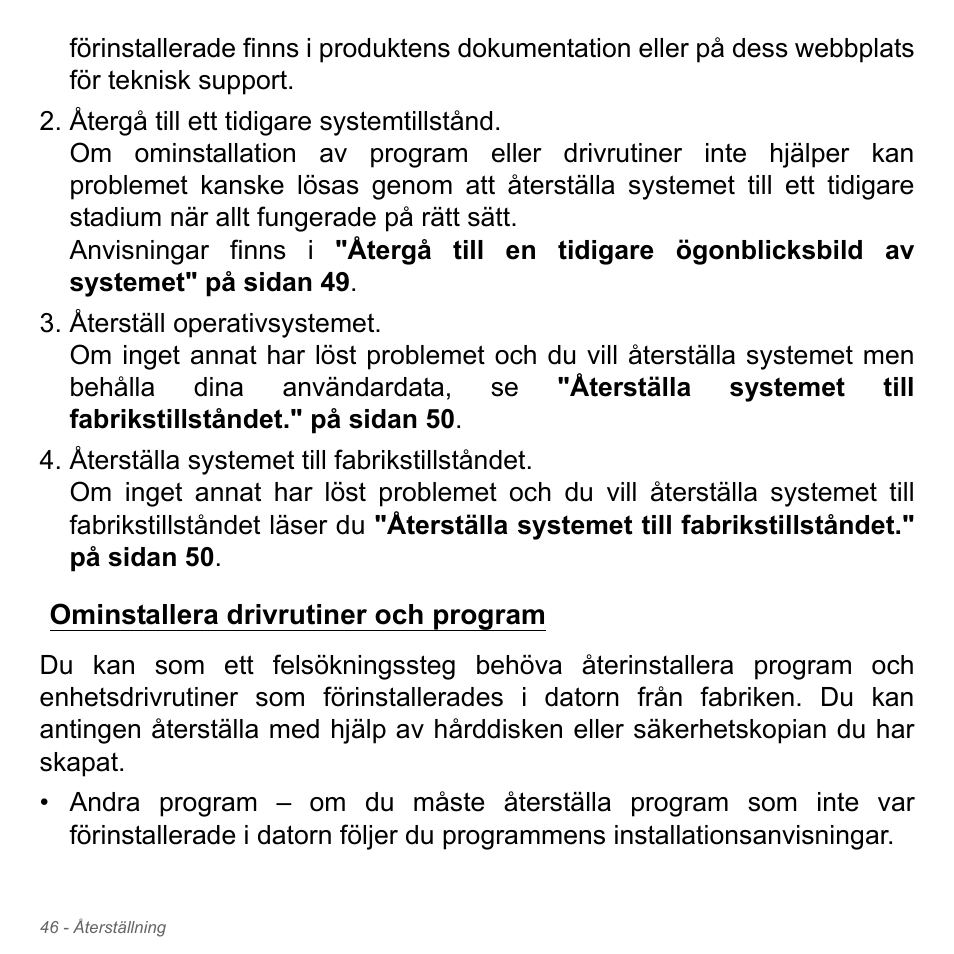 Ominstallera drivrutiner och program | Acer Aspire V5-551G User Manual | Page 1140 / 3584