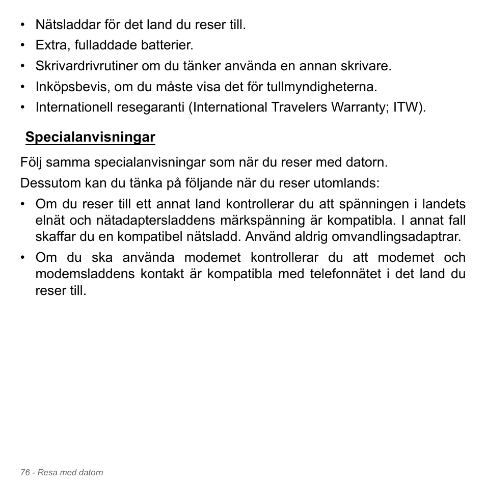 Specialanvisningar | Acer Aspire V5-551G User Manual | Page 1170 / 3584