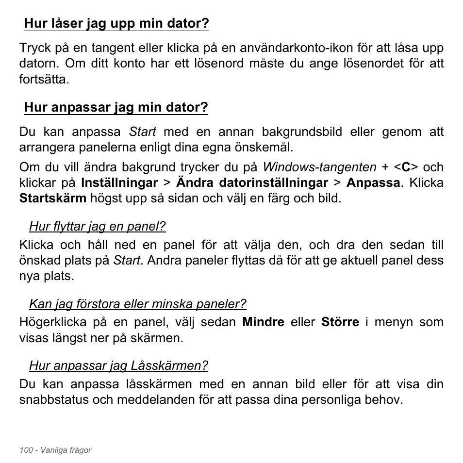 Hur låser jag upp min dator, Hur anpassar jag min dator | Acer Aspire V5-551G User Manual | Page 1194 / 3584