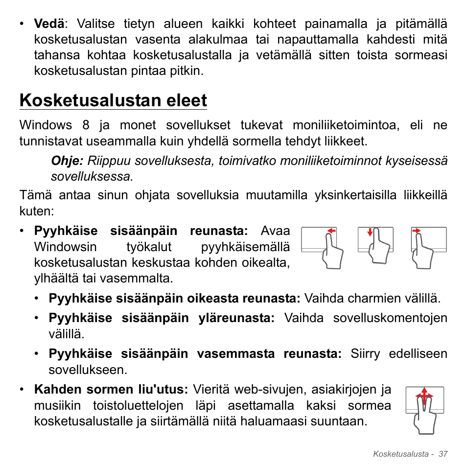 Kosketusalustan eleet | Acer Aspire V5-551G User Manual | Page 1245 / 3584