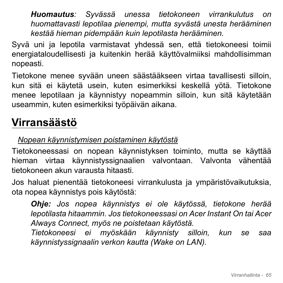 Virransäästö | Acer Aspire V5-551G User Manual | Page 1273 / 3584