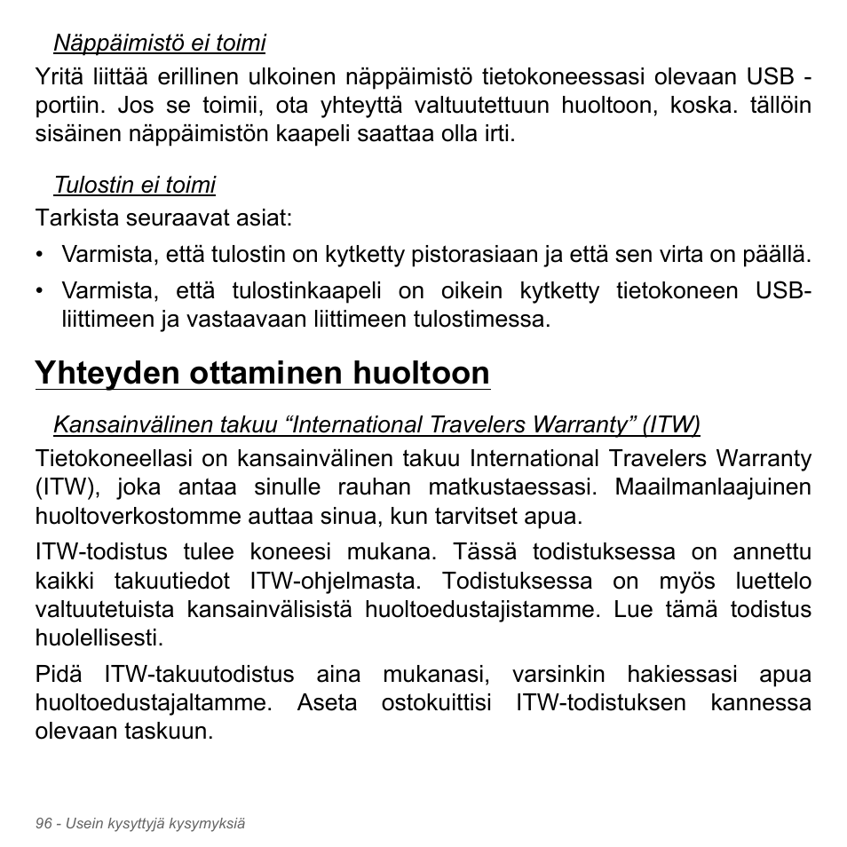 Yhteyden ottaminen huoltoon | Acer Aspire V5-551G User Manual | Page 1304 / 3584