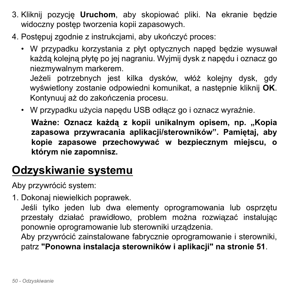 Odzyskiwanie systemu | Acer Aspire V5-551G User Manual | Page 1510 / 3584