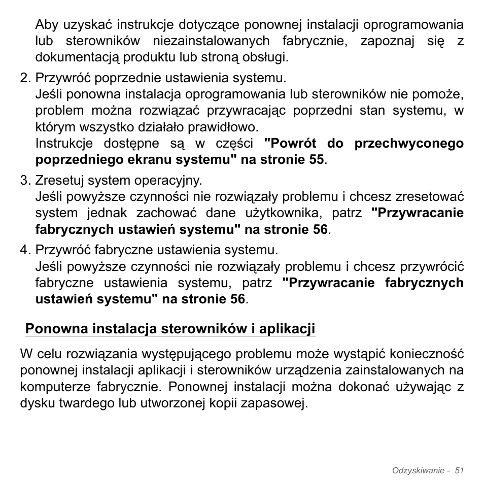 Ponowna instalacja sterowników i aplikacji | Acer Aspire V5-551G User Manual | Page 1511 / 3584