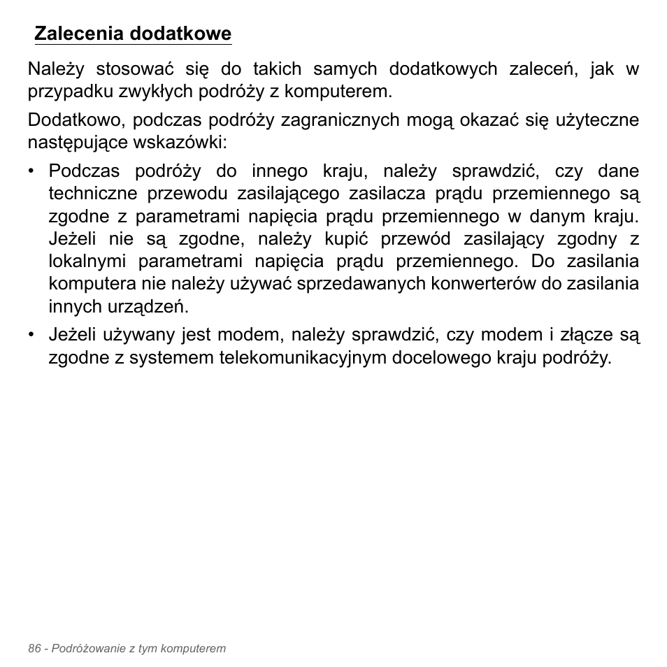 Zalecenia dodatkowe | Acer Aspire V5-551G User Manual | Page 1546 / 3584