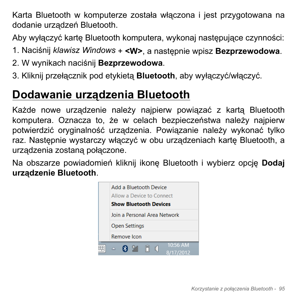 Dodawanie urządzenia bluetooth | Acer Aspire V5-551G User Manual | Page 1555 / 3584