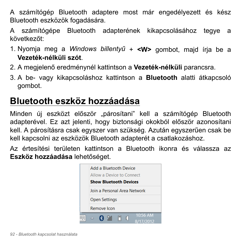 Bluetooth eszköz hozzáadása | Acer Aspire V5-551G User Manual | Page 1680 / 3584