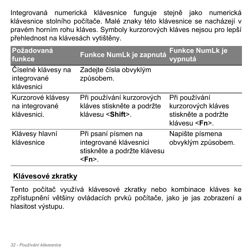 Klávesové zkratky | Acer Aspire V5-551G User Manual | Page 1744 / 3584