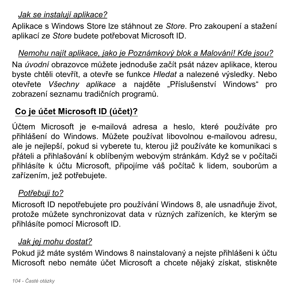 Co je účet microsoft id (účet) | Acer Aspire V5-551G User Manual | Page 1816 / 3584