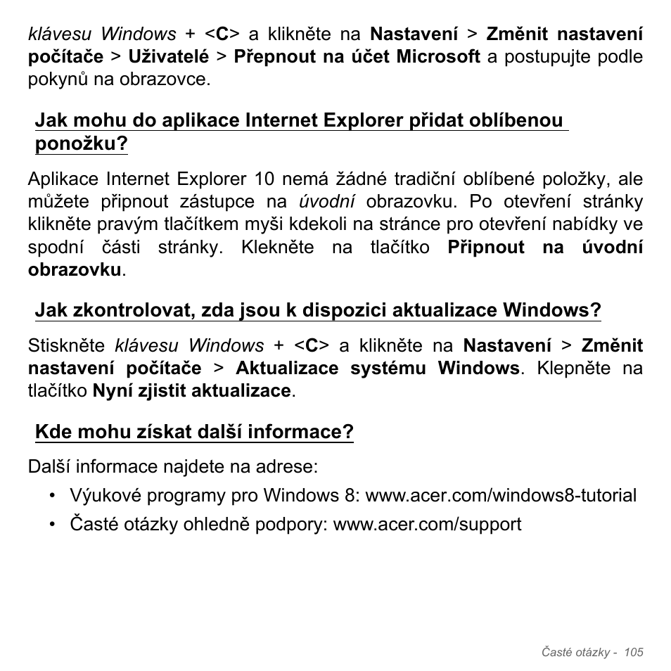 Kde mohu získat další informace | Acer Aspire V5-551G User Manual | Page 1817 / 3584