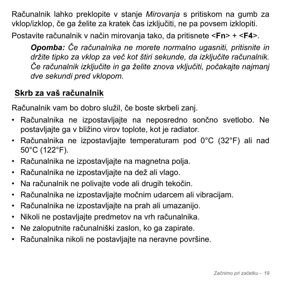 Skrb za vaš računalnik | Acer Aspire V5-551G User Manual | Page 1967 / 3584